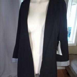 Have Black Coat with Patterned Cuffs